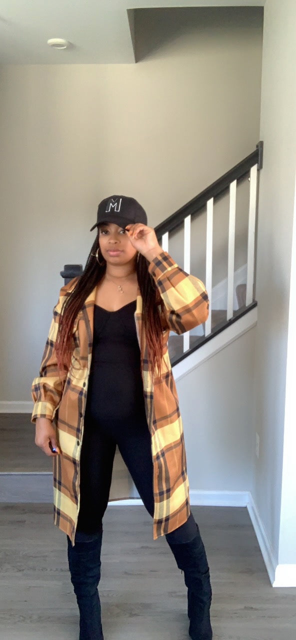 The Plaid Me Down Coat (Yellow)