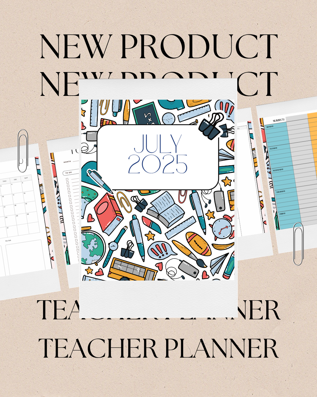 2025-2026 Teacher Planner School Year Weekly Planner with To Do Lists & Meeting Notes 400 Pages for Structured Time Management