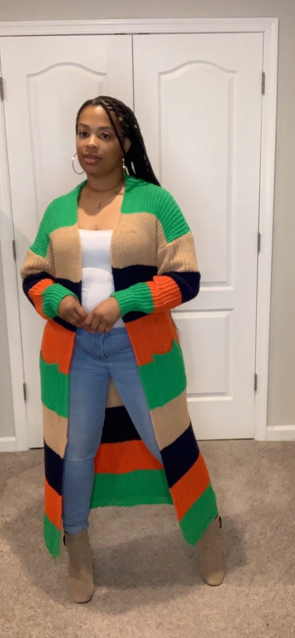 The Contrast Cardigan (Green)