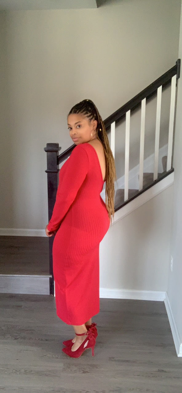 The Pencil Girl Dress (Red)