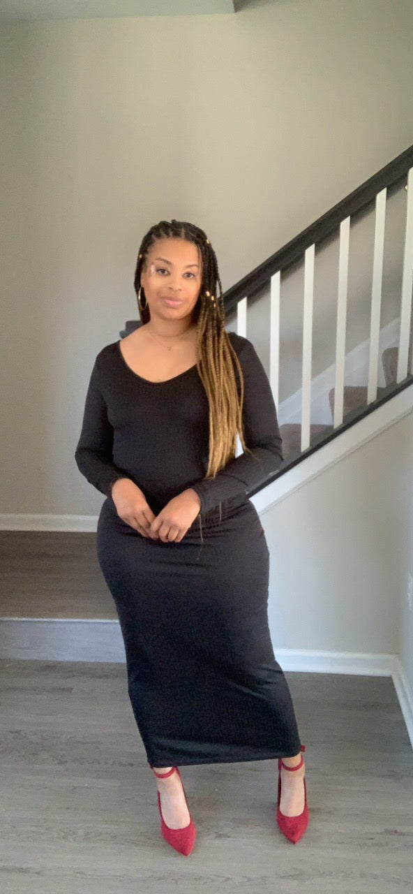 The Pencil Girl Dress (Black)