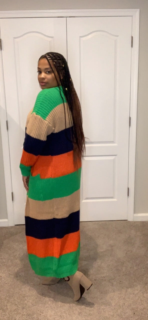 The Contrast Cardigan (Green)