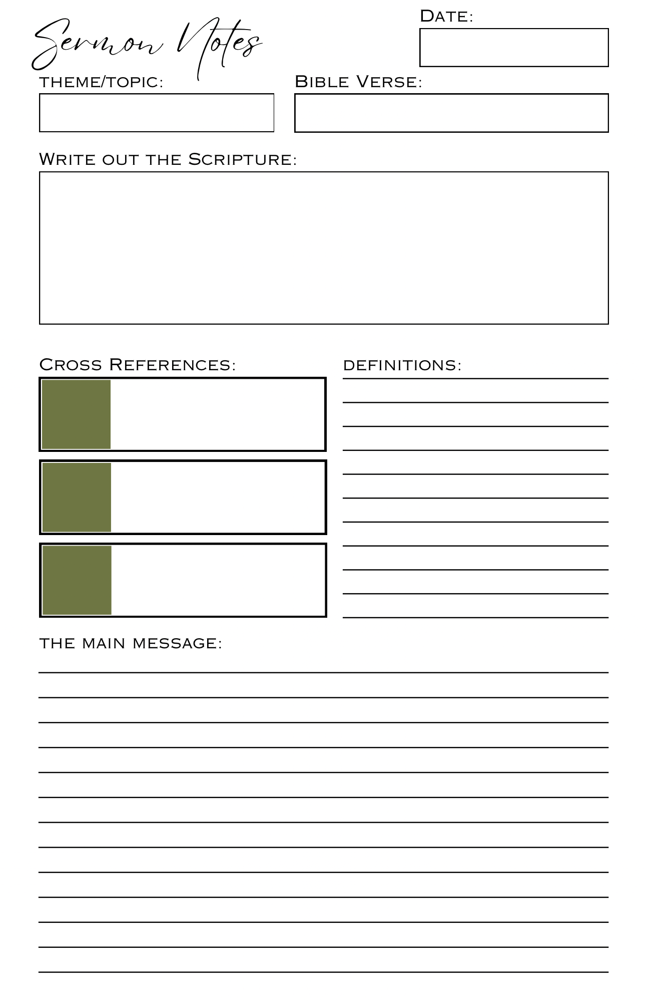 Faith Hope Love Sermon Notes Journal