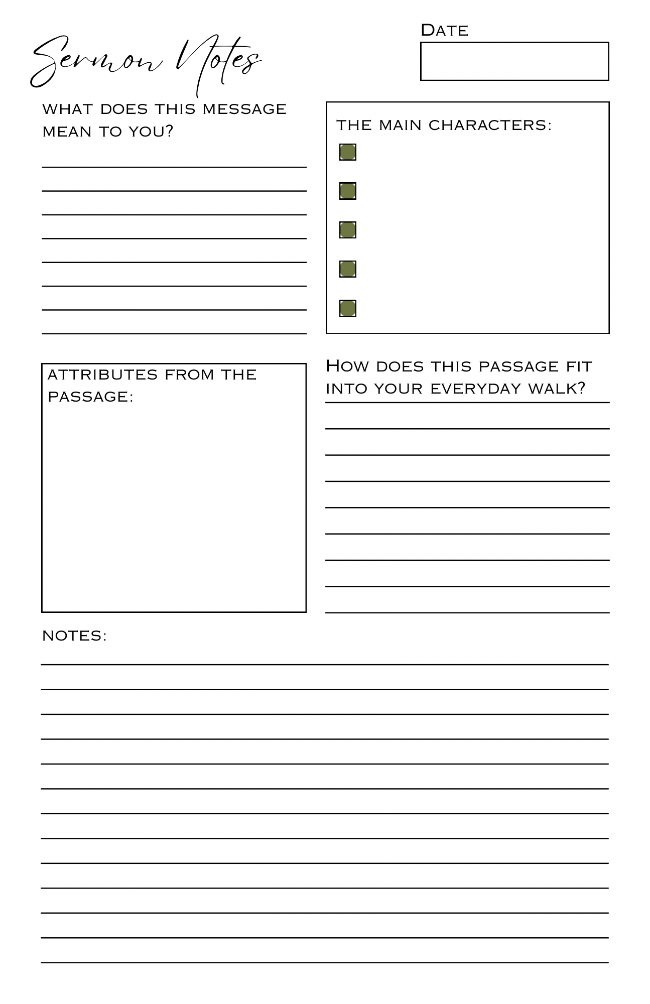Faith Hope Love Sermon Notes Journal