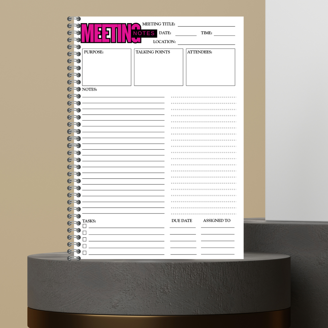 Made to Order Meeting Notes & To-Do/Tasks Journal - Customizable Writing Experience for Effective Planning and Organizing