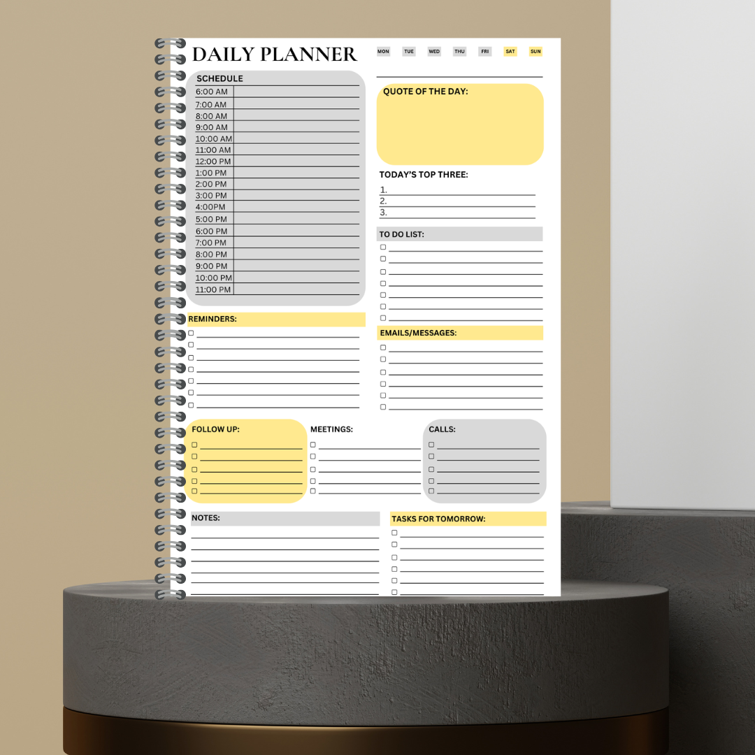 54. Made to Order Daily Planner with Floral Covers Hourly Schedule To Do List Notes Journal