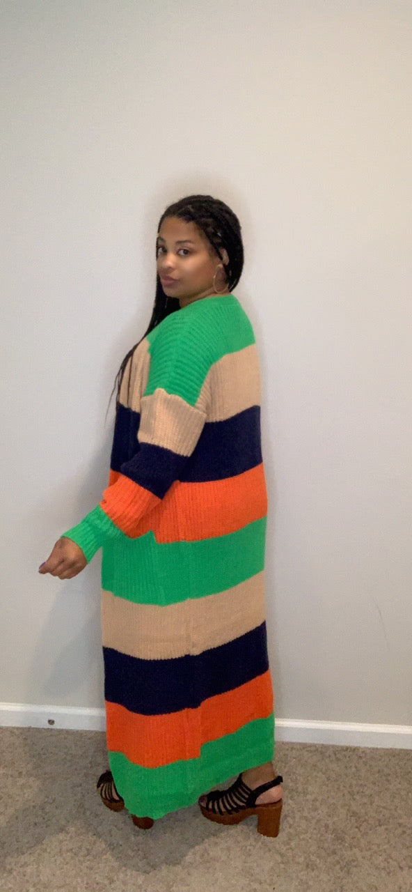 The Contrast Cardigan (Green)