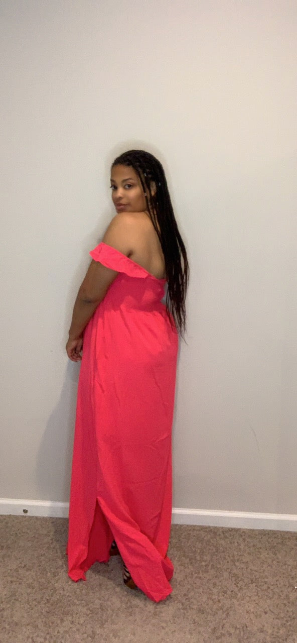 The Zoe Maxi Dress (Rose Red)