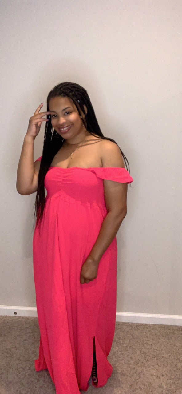 The Zoe Maxi Dress (Rose Red)