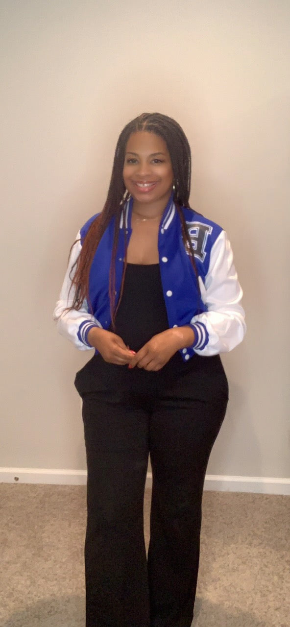 The Baddie Letterman Jacket (Blue)