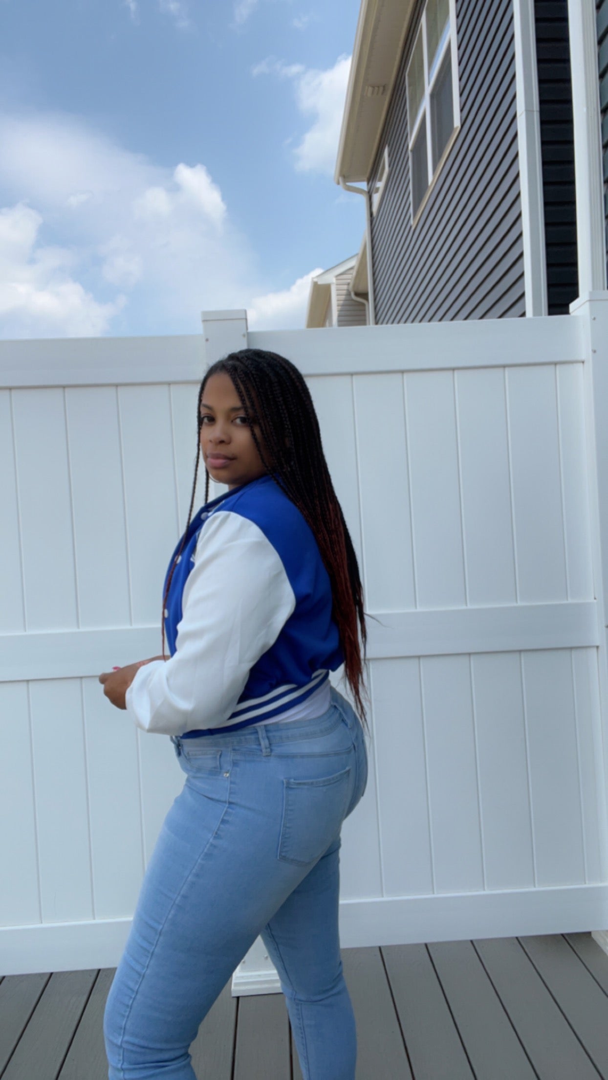 The Baddie Letterman Jacket (Blue)