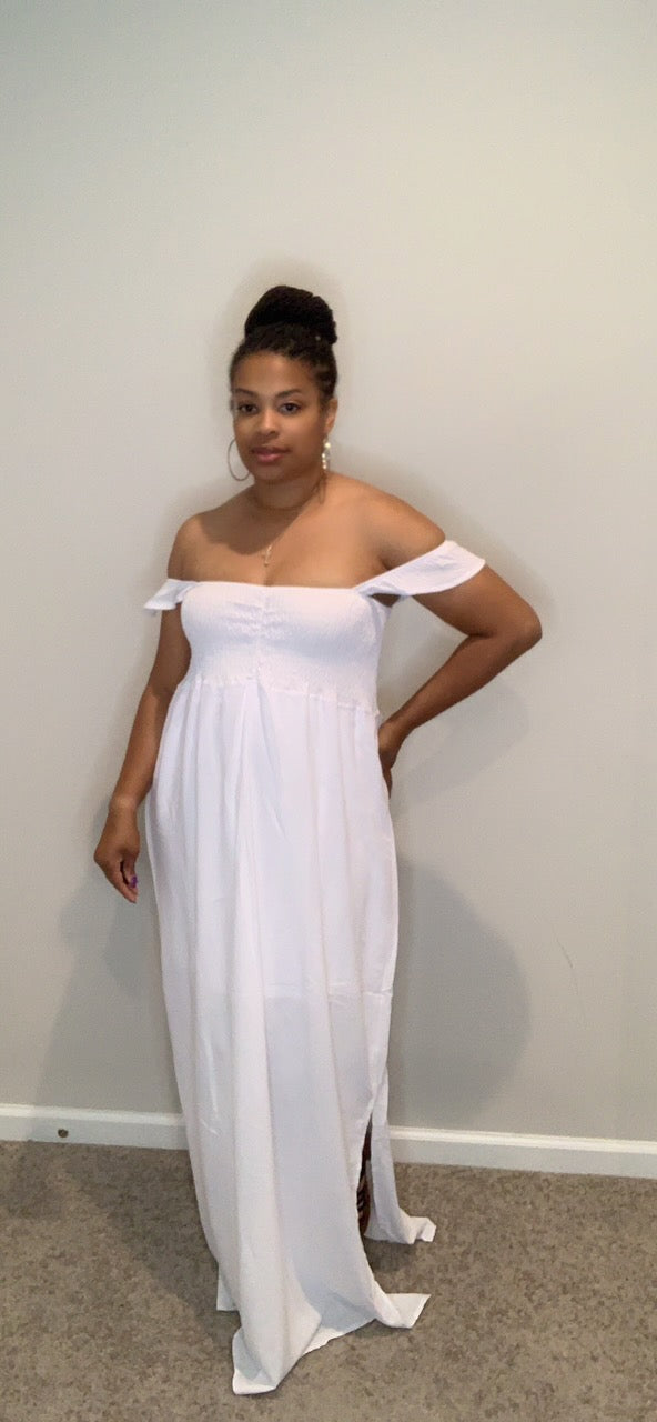 The Zoe Maxi Dress (White)