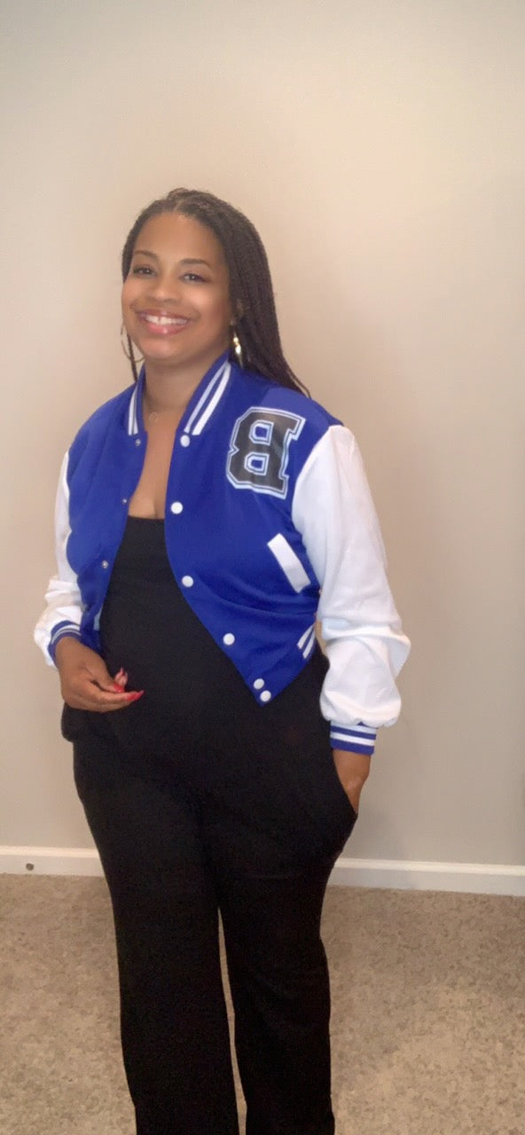 The Baddie Letterman Jacket (Blue)