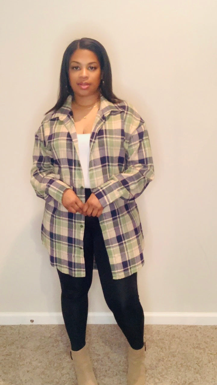 The Grady Shirt Dress (Green)