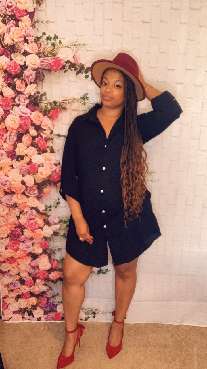 The Stephanie Shirt Dress (Black)