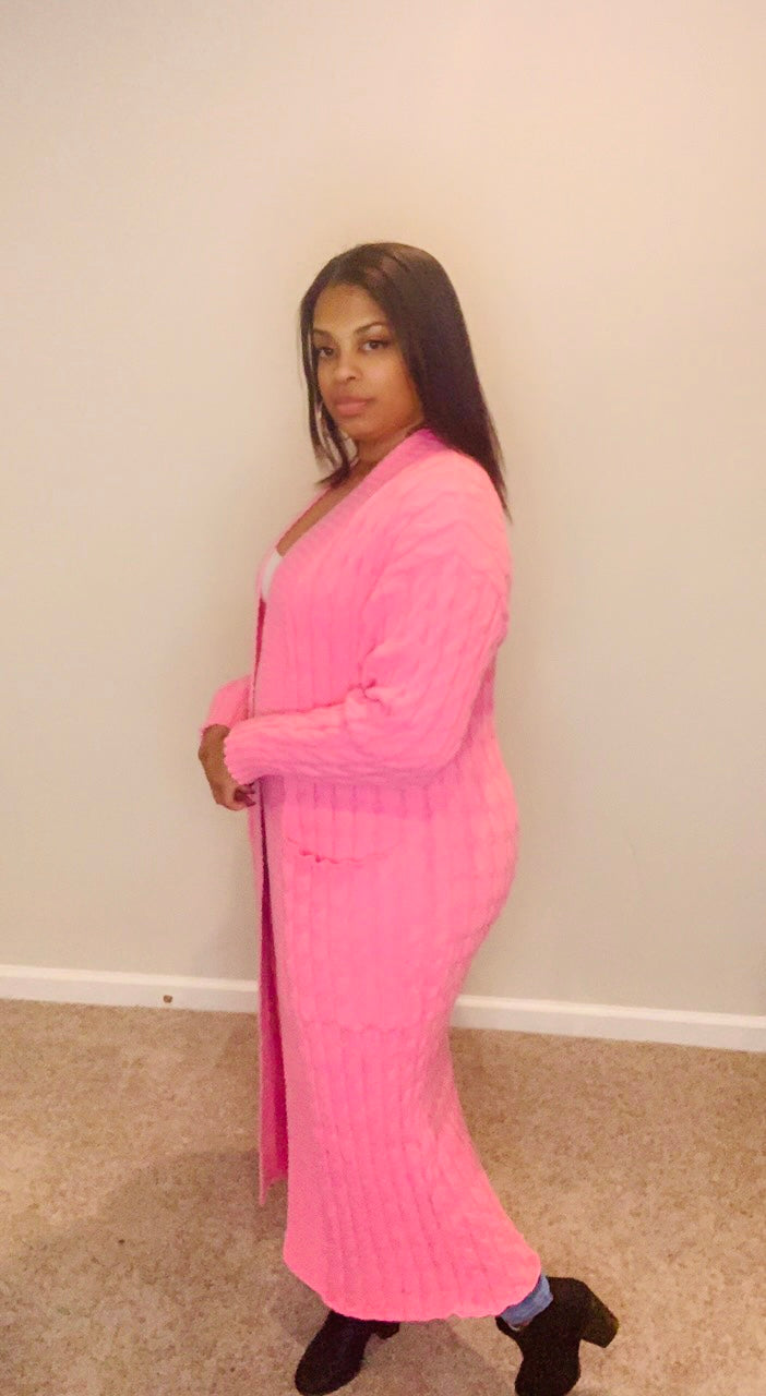 Mocha's Plush Winter Cardigan (Pink)