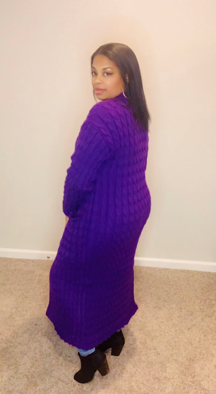 Mocha's Plush Winter Cardigan (Purple)