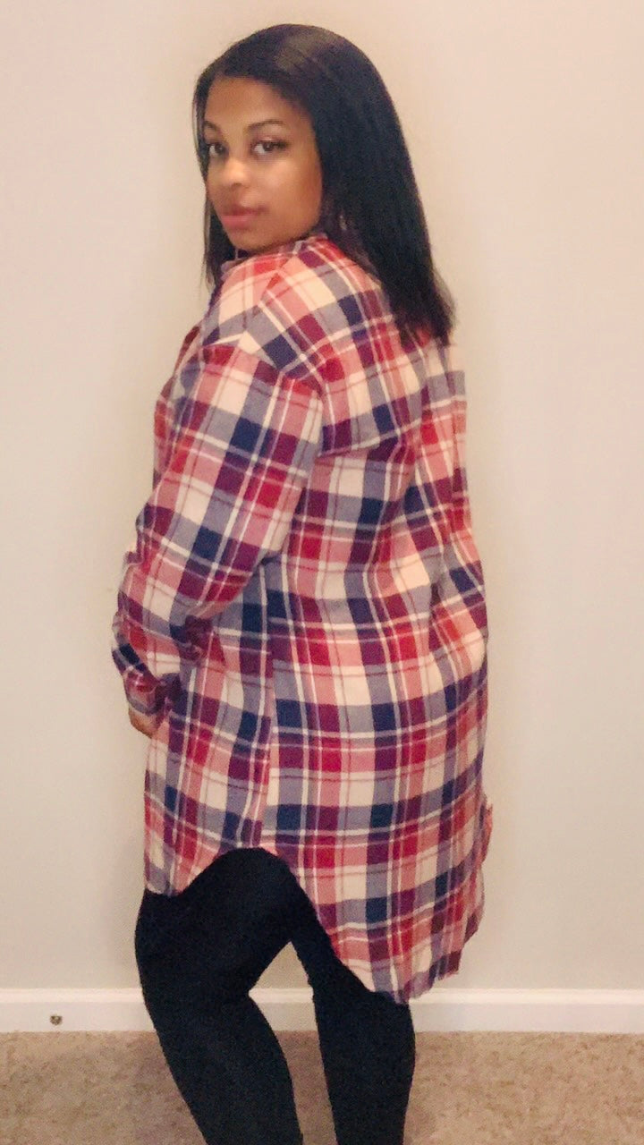 The Grady Shirt Dress (Wine)