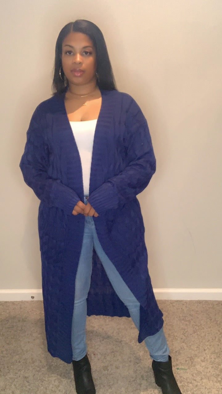 Mocha's Everyday Cardigan (Dark Blue)