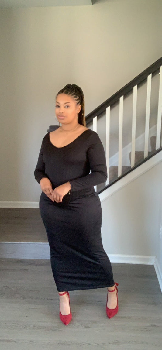 The Pencil Girl Dress (Black)