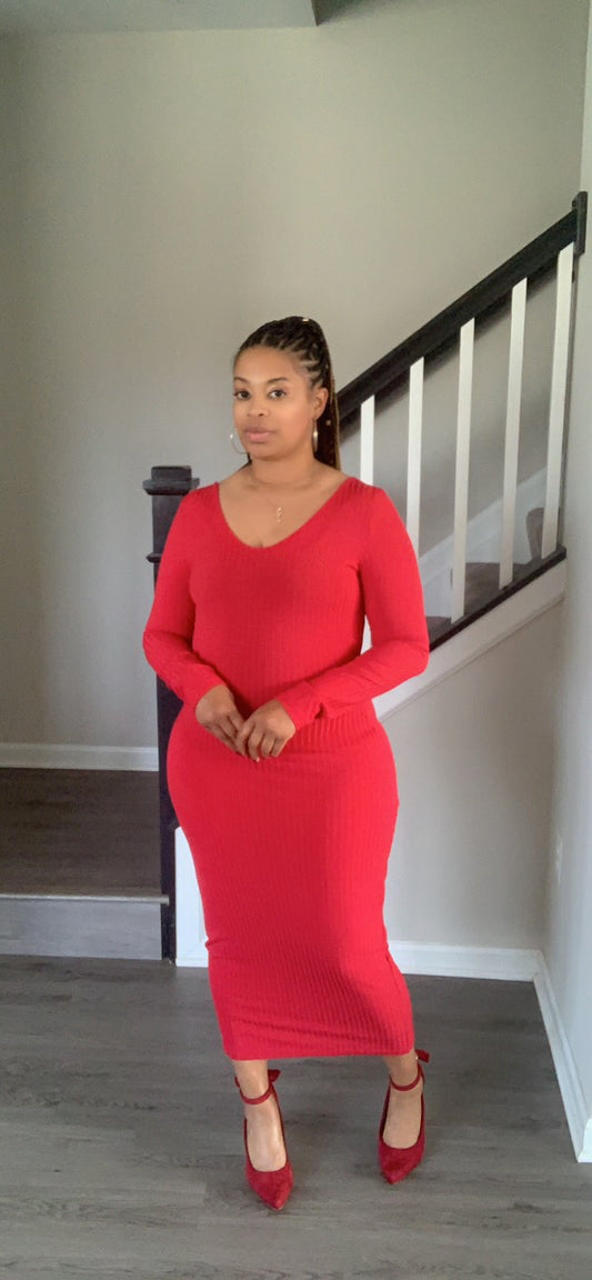 The Pencil Girl Dress (Red)