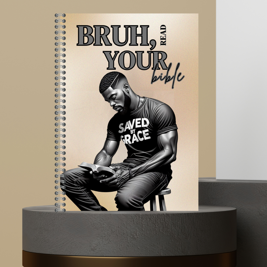 56. [Made to Order] 2026 Bruh, Read Your Bible Bible Study Notes Hard Cover Character Journal with Bible Study Inserts