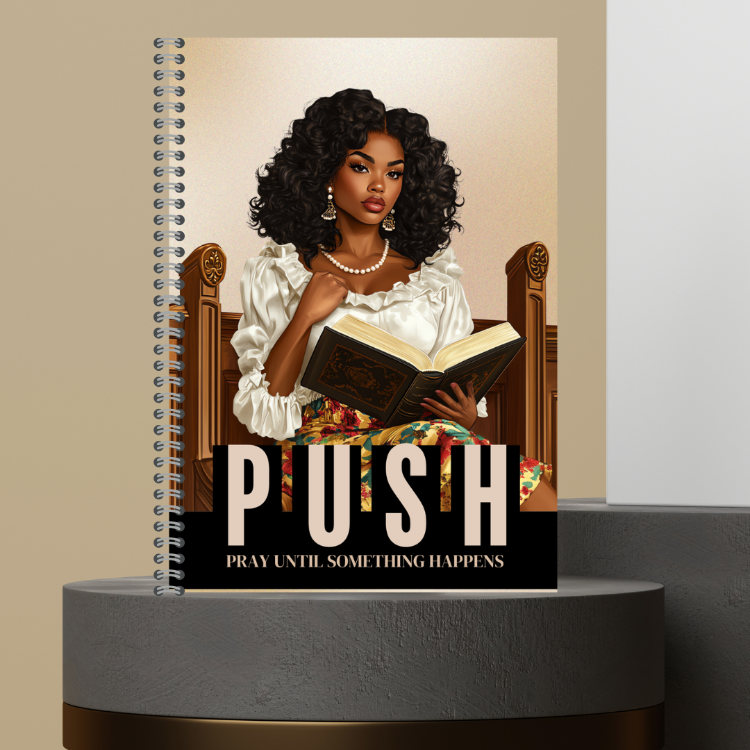 58. 2026 P.U.S.H. Pray Until Something Happens Prayer Journal Matte Hard Cover 120 Pages Spiral Bound Notepad for Spiritual Growth Encourages Consistent Prayer