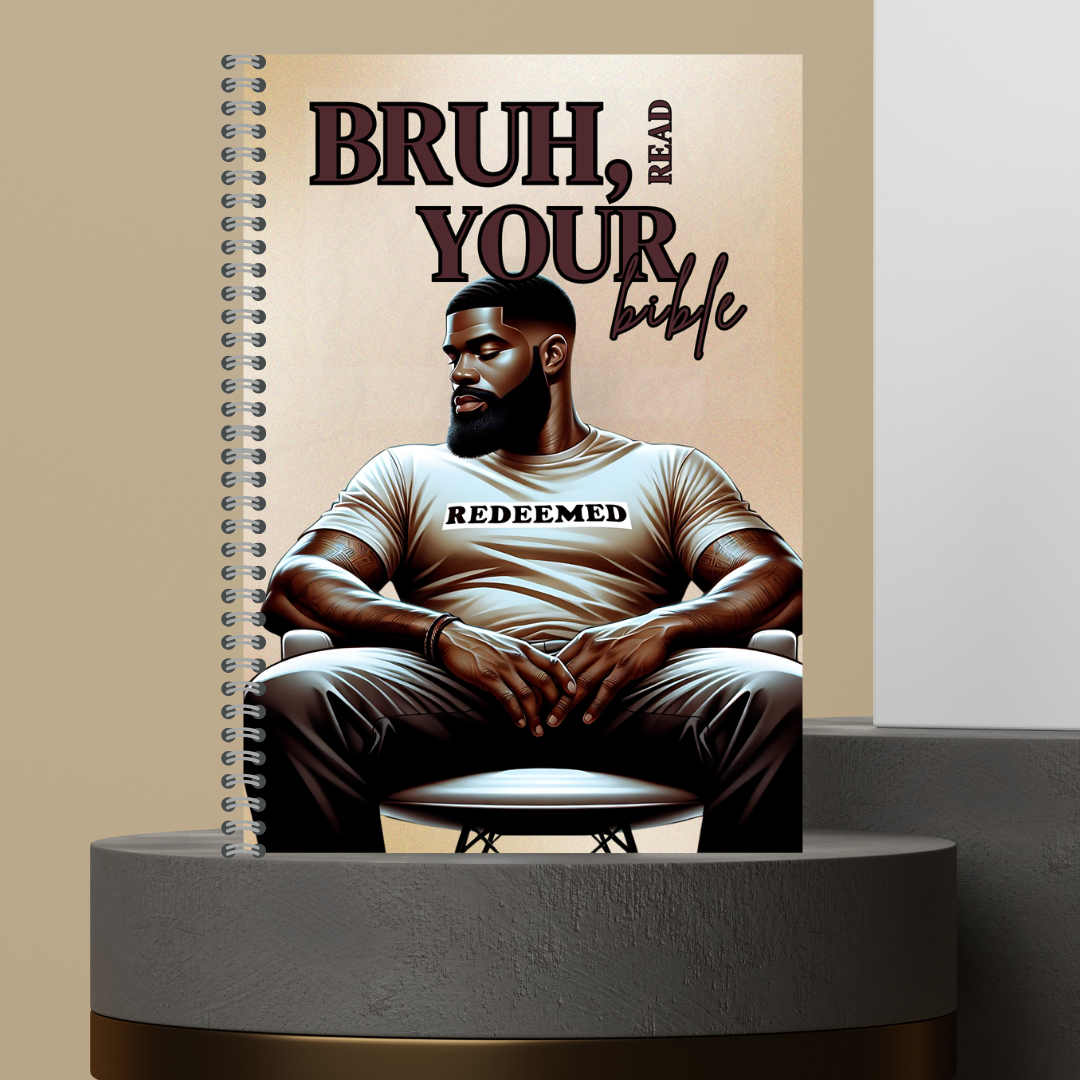 56. [Made to Order] 2026 Bruh, Read Your Bible Bible Study Notes Hard Cover Character Journal with Bible Study Inserts