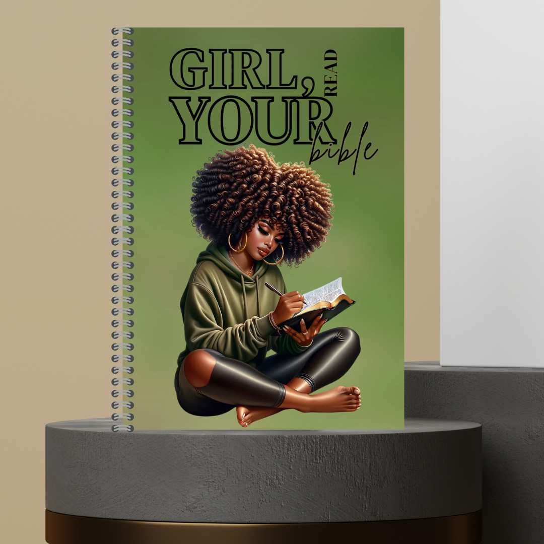 61.  [Made to Order] 2026 Girl Read Your Bible Bible Study Notes Journal - Hardcover Spiral Notebook with 120 Pages for Spiritual Journey