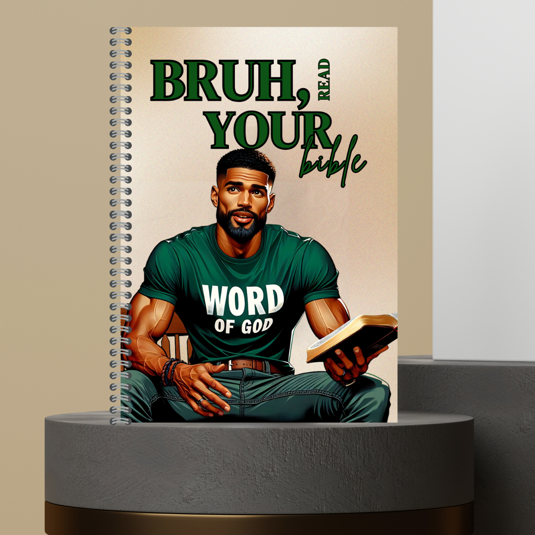 56. [Made to Order] 2026 Bruh, Read Your Bible Bible Study Notes Hard Cover Character Journal with Bible Study Inserts