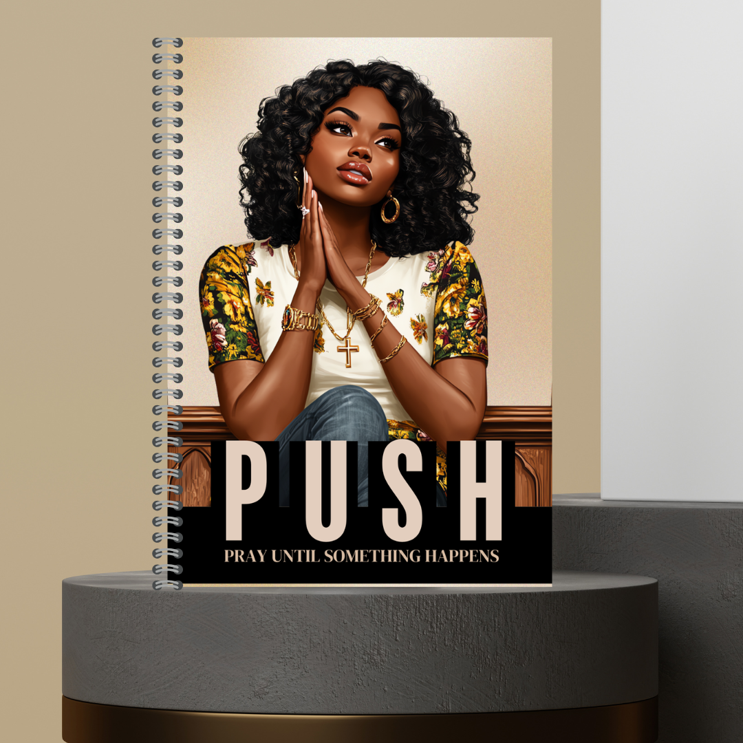 58. 2026 P.U.S.H. Pray Until Something Happens Prayer Journal Matte Hard Cover 120 Pages Spiral Bound Notepad for Spiritual Growth Encourages Consistent Prayer