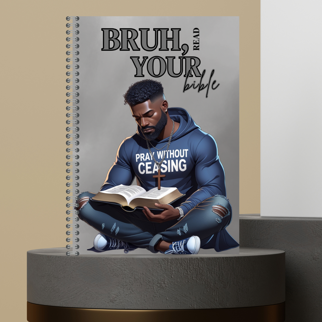 56. [Made to Order] 2026 Bruh, Read Your Bible Bible Study Notes Hard Cover Character Journal with Bible Study Inserts