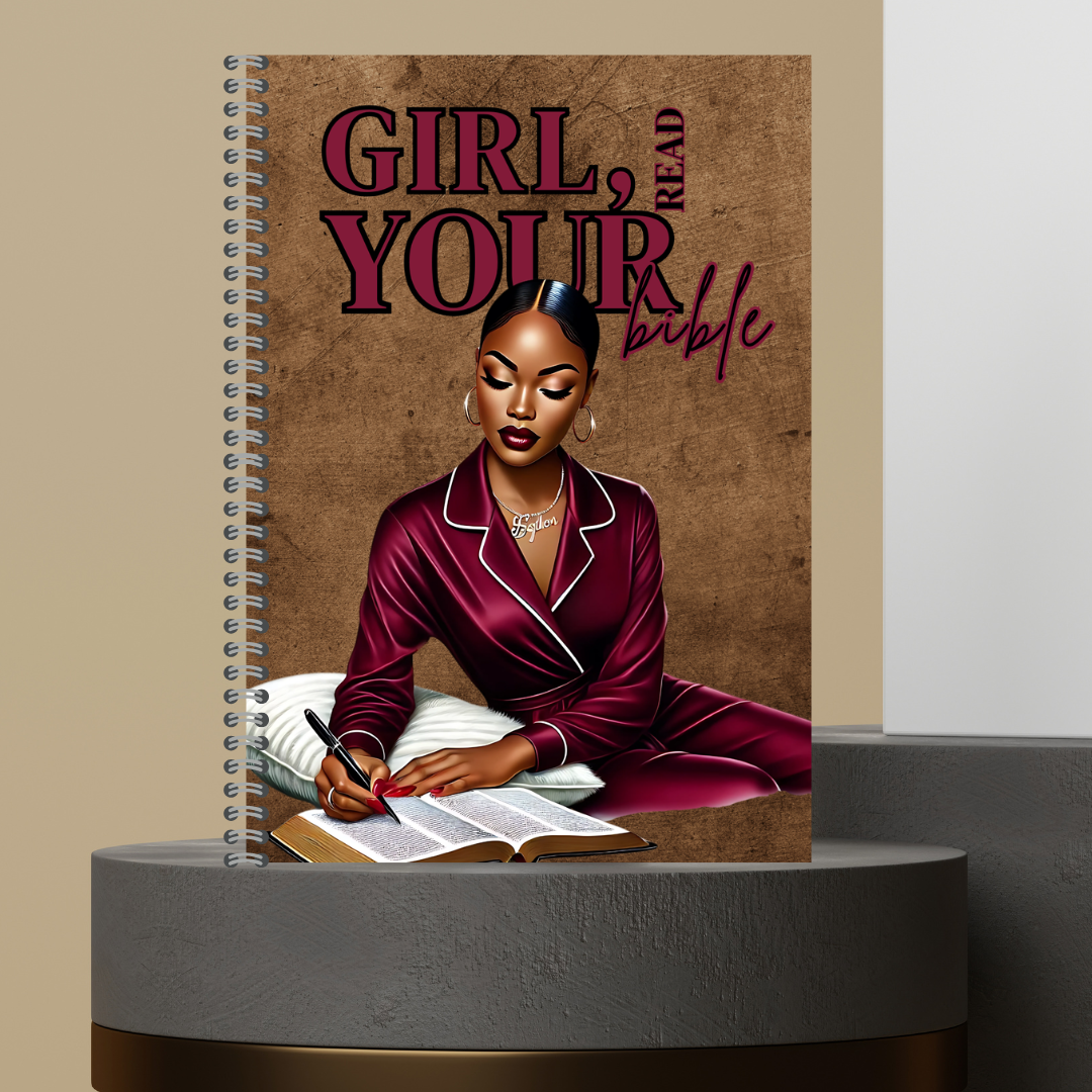 61.  [Made to Order] 2026 Girl Read Your Bible Bible Study Notes Journal - Hardcover Spiral Notebook with 120 Pages for Spiritual Journey