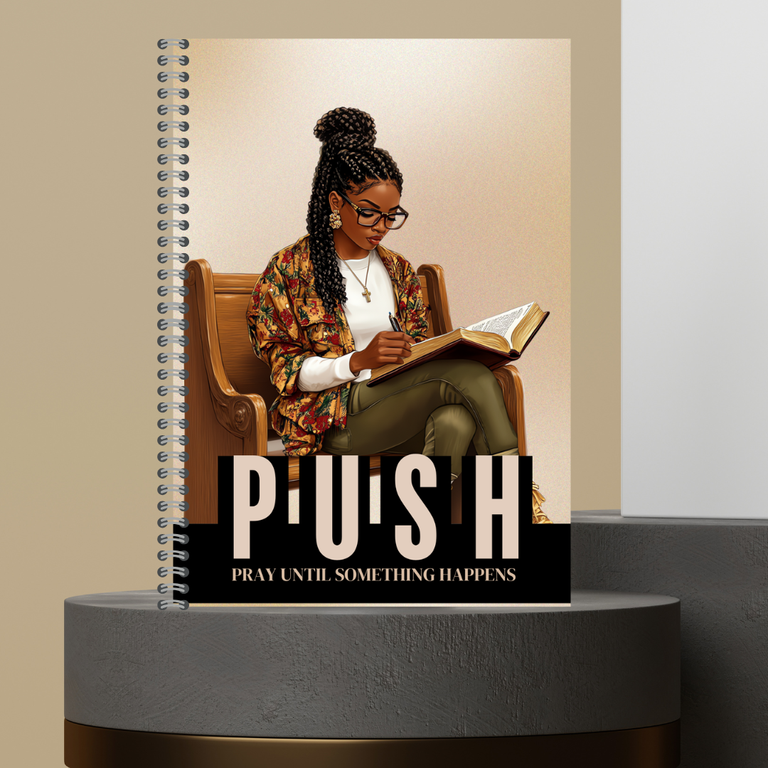 58. 2026 P.U.S.H. Pray Until Something Happens Prayer Journal Matte Hard Cover 120 Pages Spiral Bound Notepad for Spiritual Growth Encourages Consistent Prayer
