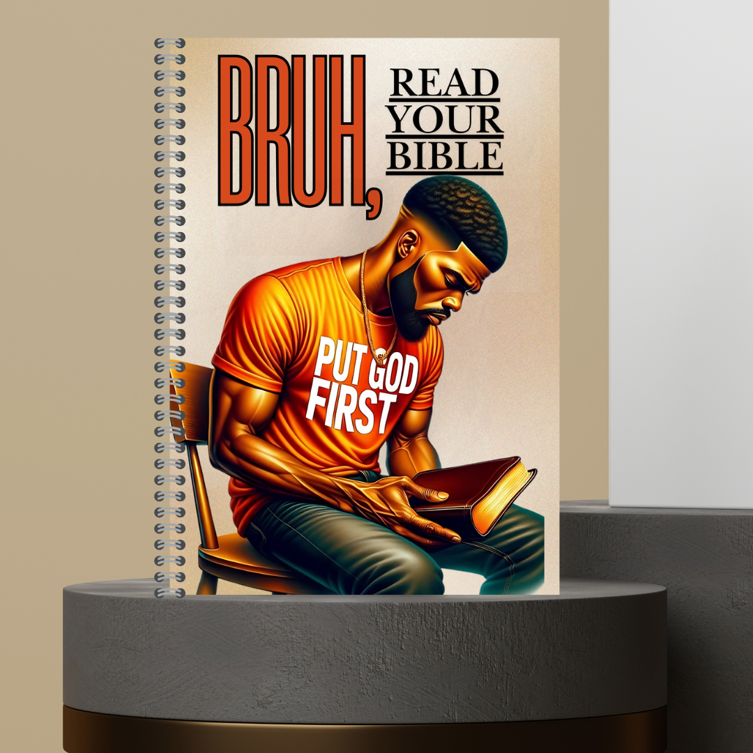 56. [Made to Order] 2026 Bruh, Read Your Bible Bible Study Notes Hard Cover Character Journal with Bible Study Inserts