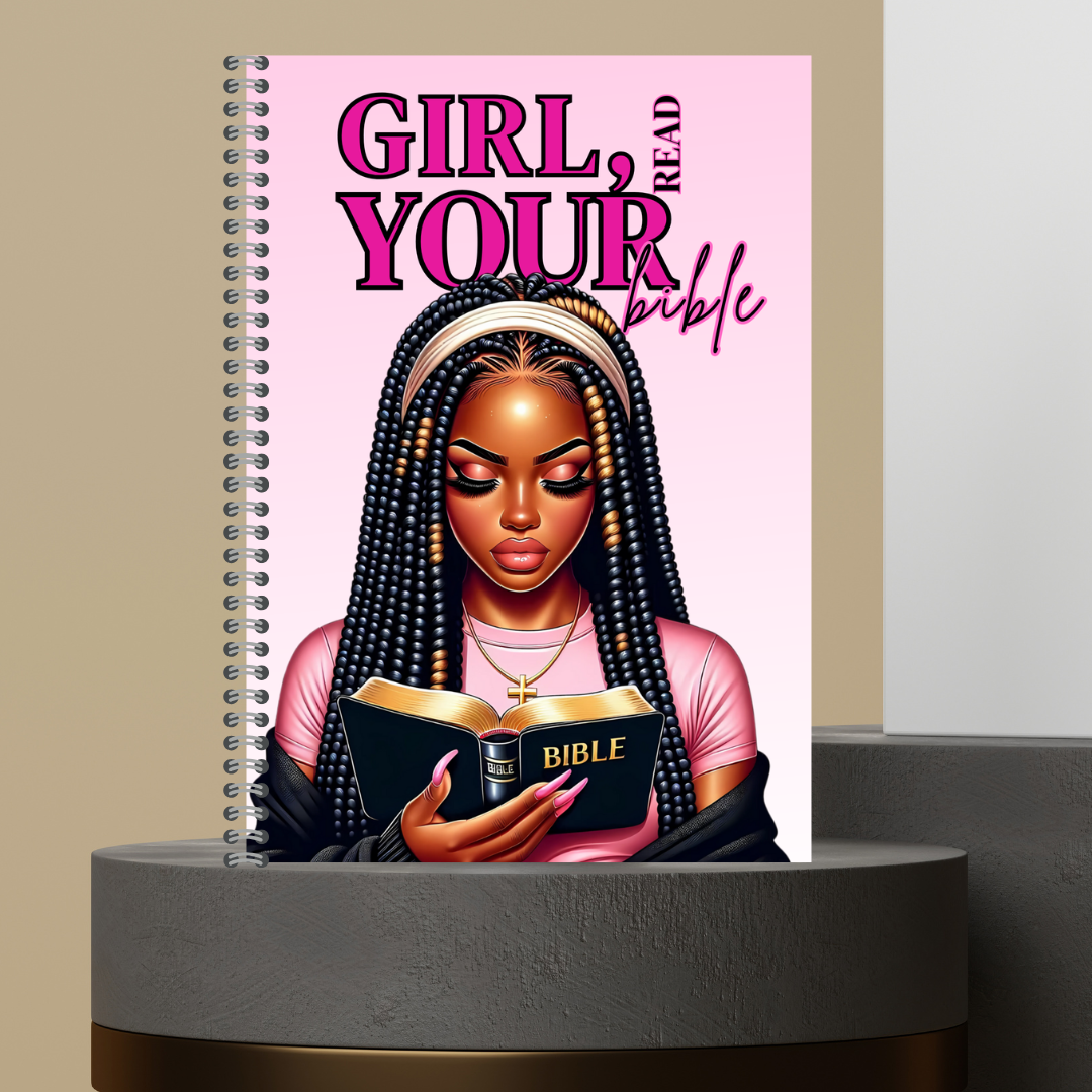 61.  [Made to Order] 2026 Girl Read Your Bible Bible Study Notes Journal - Hardcover Spiral Notebook with 120 Pages for Spiritual Journey