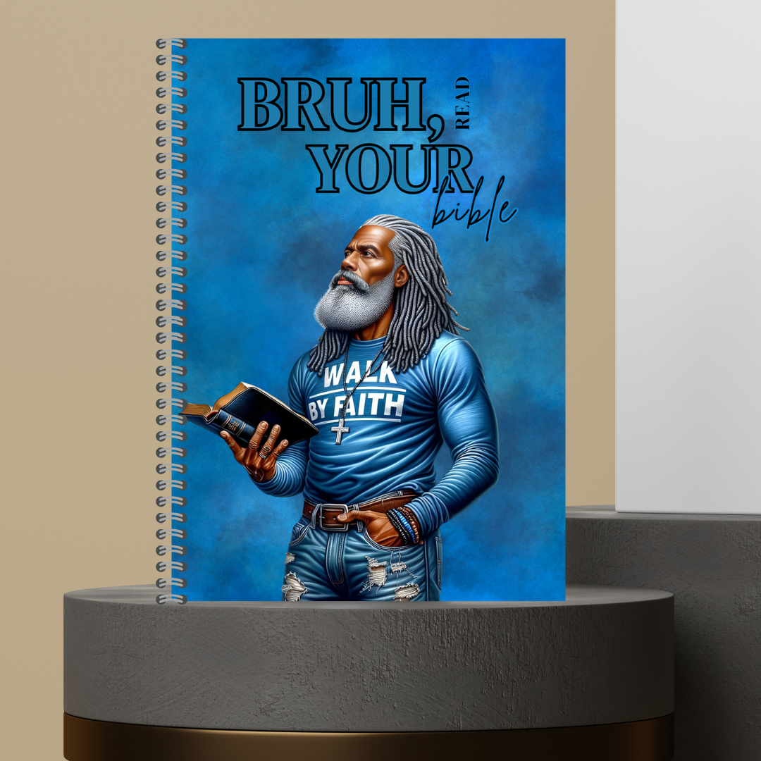 56. [Made to Order] 2026 Bruh, Read Your Bible Bible Study Notes Hard Cover Character Journal with Bible Study Inserts