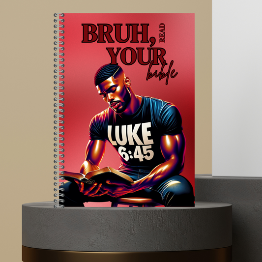 56. [Made to Order] 2026 Bruh, Read Your Bible Bible Study Notes Hard Cover Character Journal with Bible Study Inserts