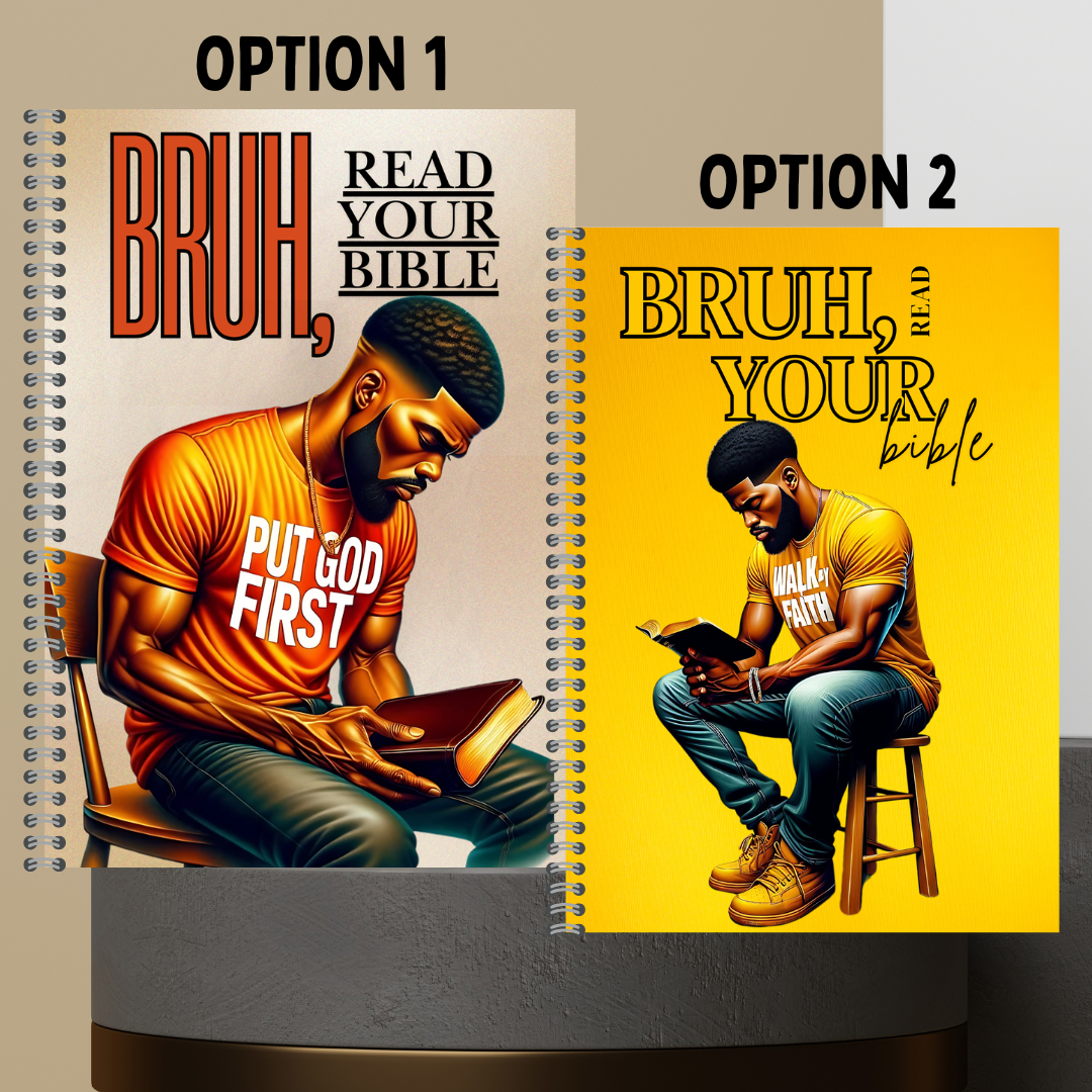 56. [Made to Order] 2026 Bruh, Read Your Bible Bible Study Notes Hard Cover Character Journal with Bible Study Inserts