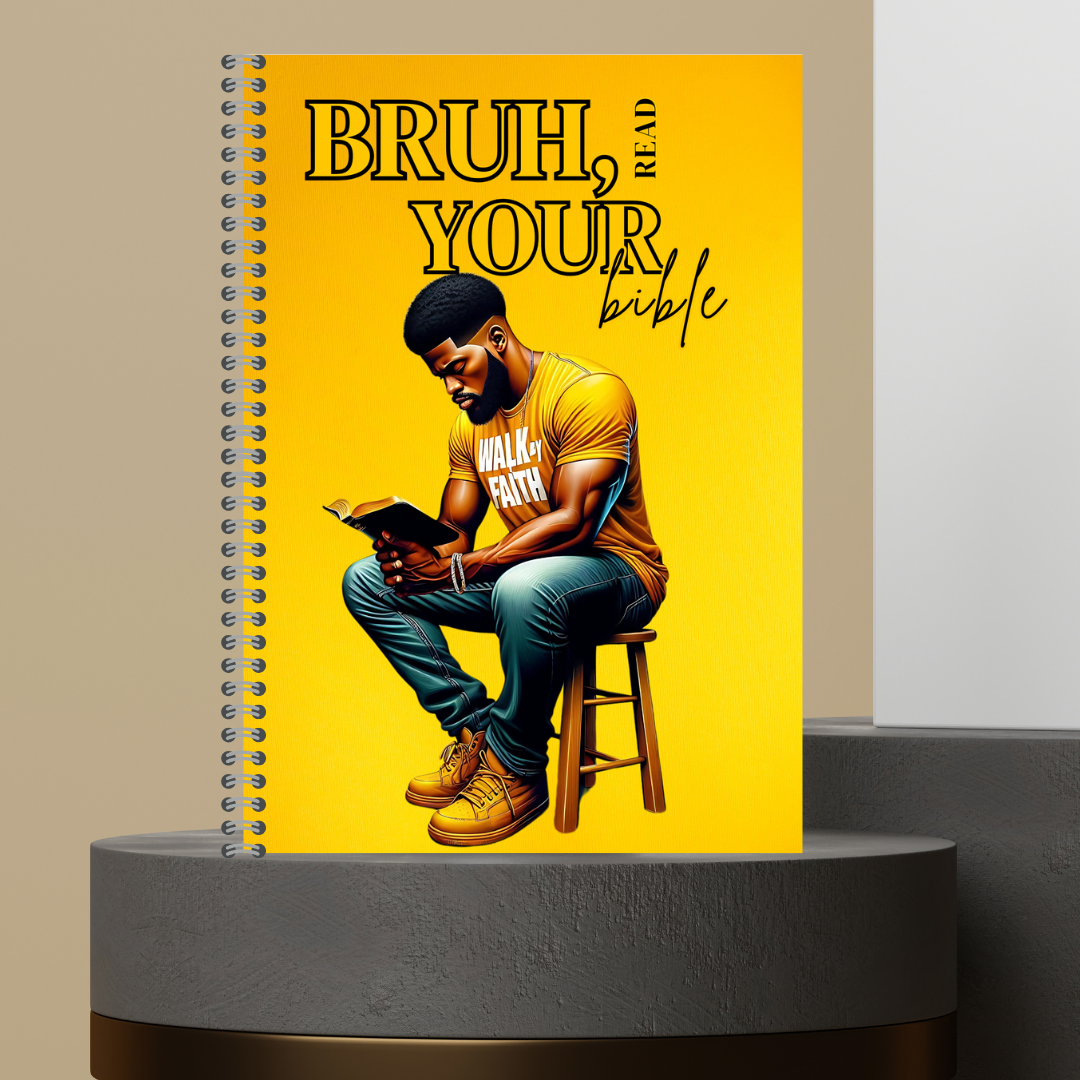 56. [Made to Order] 2026 Bruh, Read Your Bible Bible Study Notes Hard Cover Character Journal with Bible Study Inserts