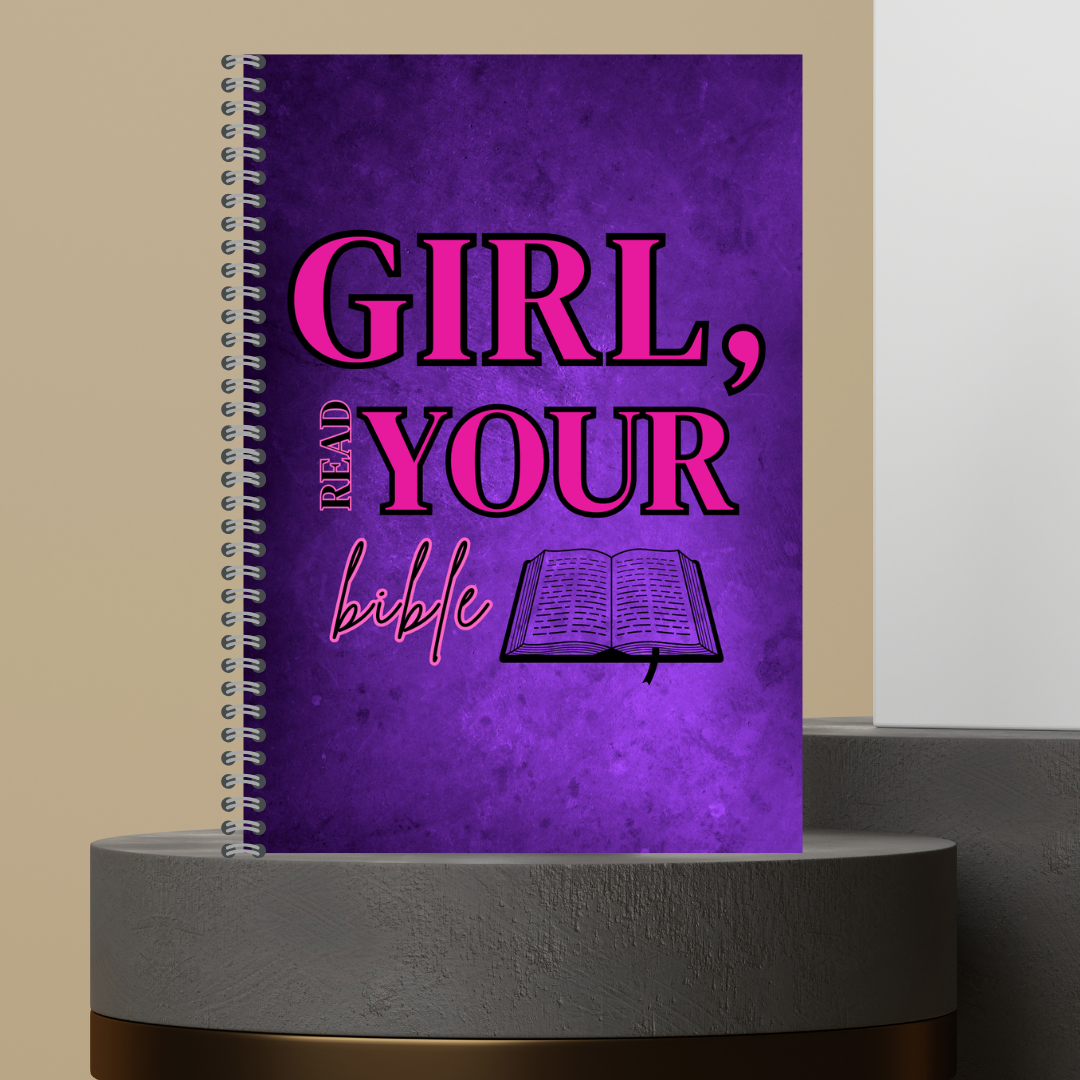 61.  [Made to Order] 2026 Girl Read Your Bible Bible Study Notes Journal - Hardcover Spiral Notebook with 120 Pages for Spiritual Journey