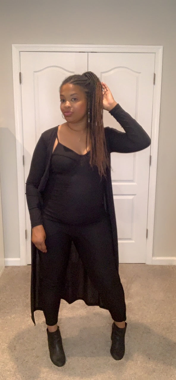 The Slim Fit Jumpsuit Set (Black)