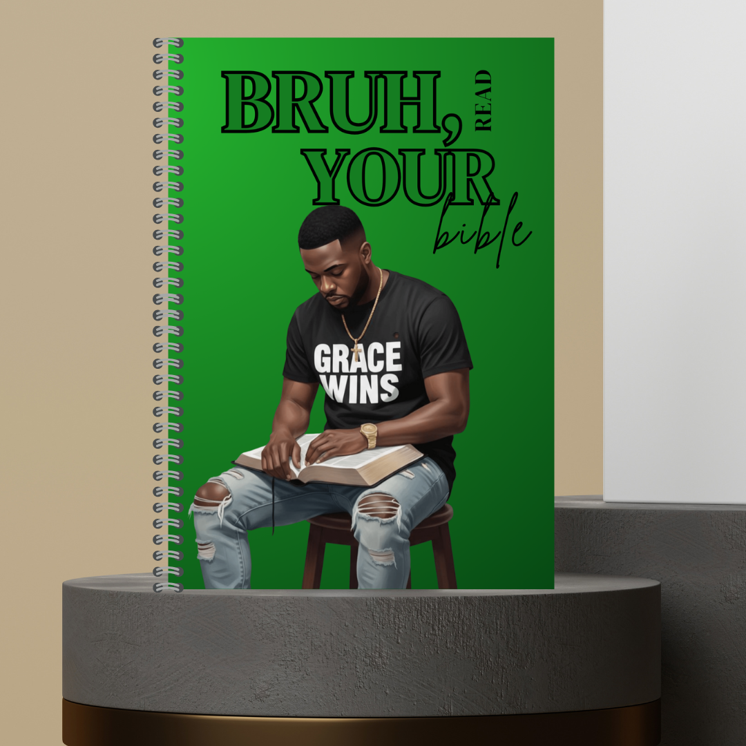 56. [Made to Order] 2026 Bruh, Read Your Bible Bible Study Notes Hard Cover Character Journal with Bible Study Inserts