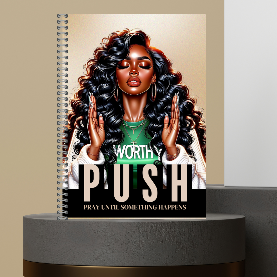 58. 2026 P.U.S.H. Pray Until Something Happens Prayer Journal Matte Hard Cover 120 Pages Spiral Bound Notepad for Spiritual Growth Encourages Consistent Prayer