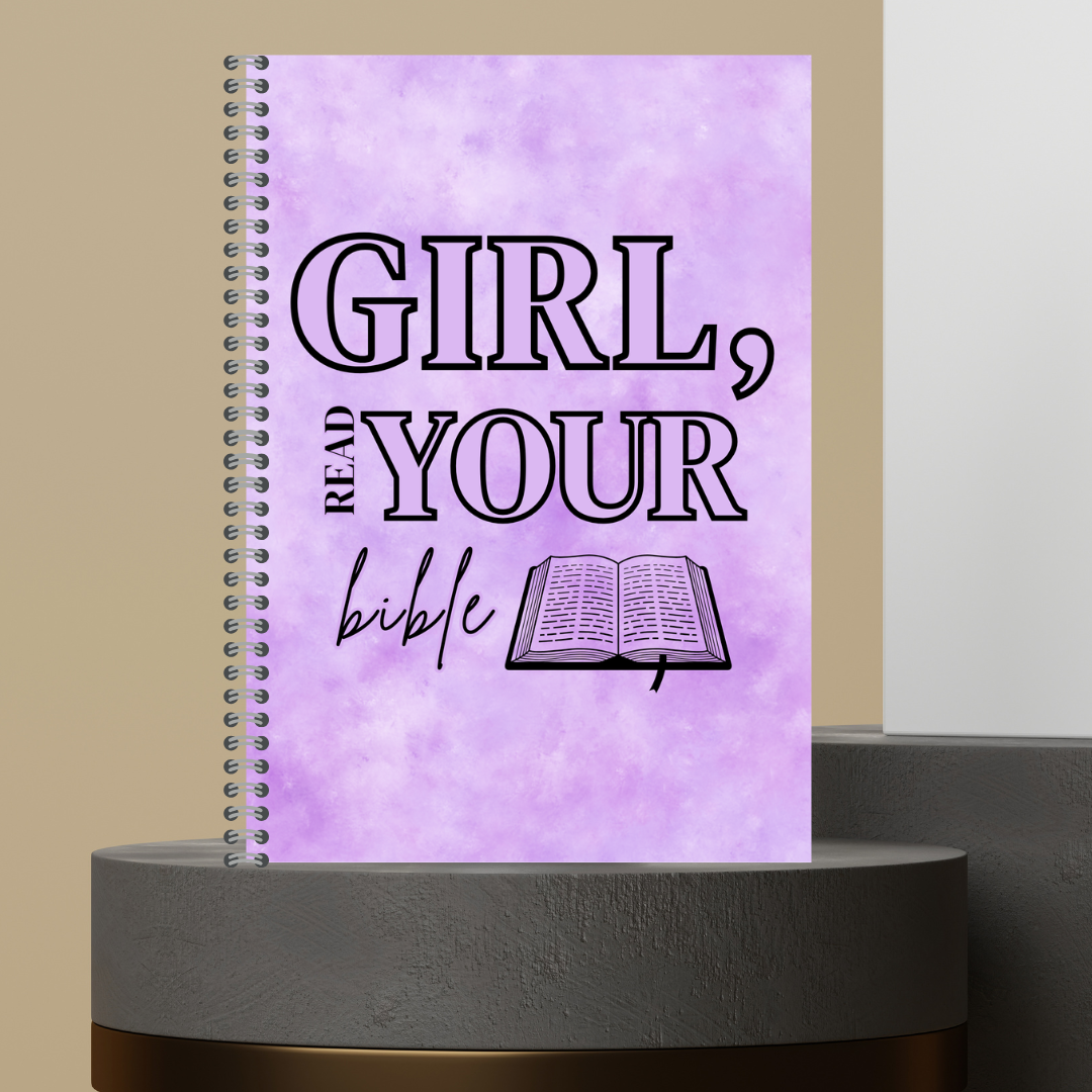 61.  [Made to Order] 2026 Girl Read Your Bible Bible Study Notes Journal - Hardcover Spiral Notebook with 120 Pages for Spiritual Journey