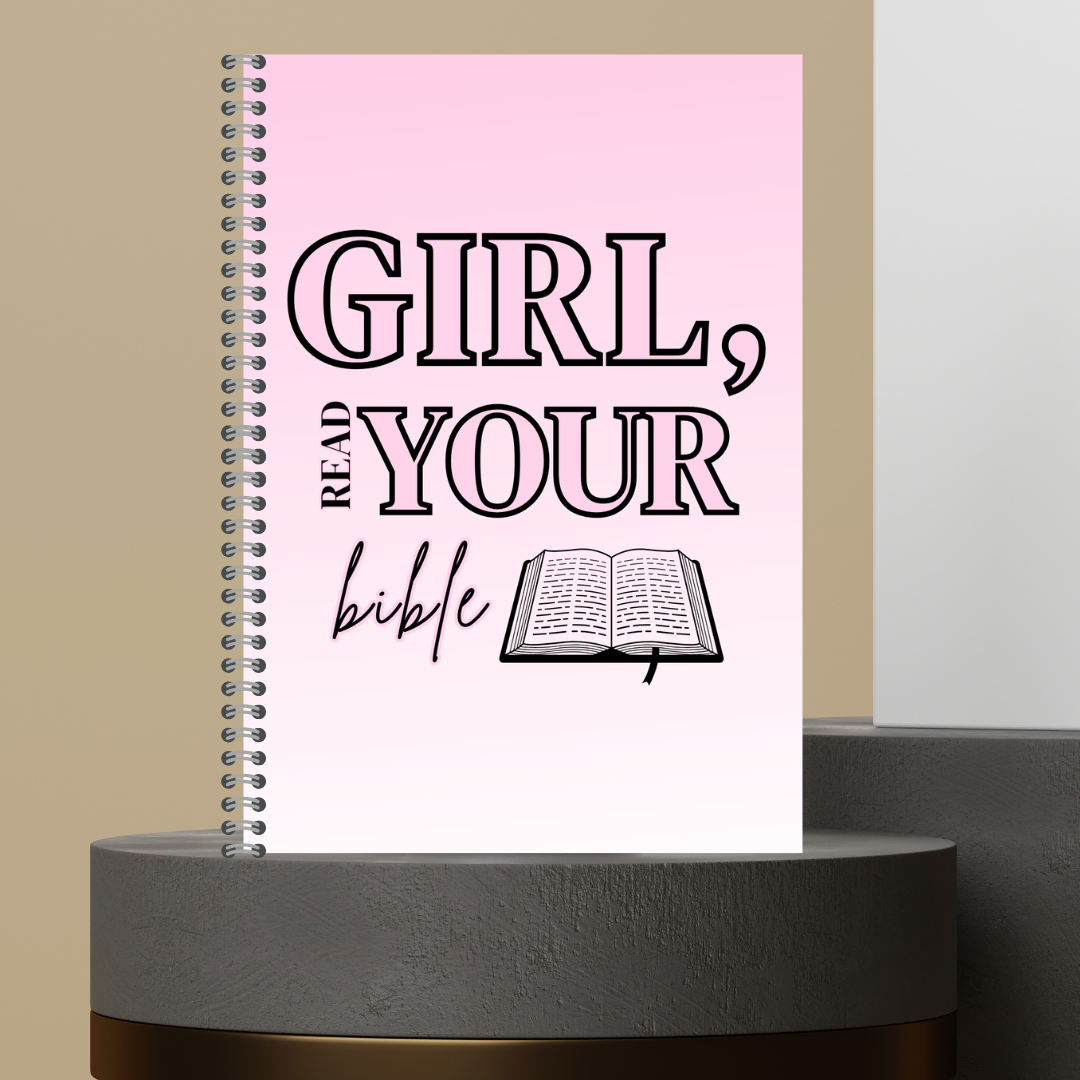 61.  [Made to Order] 2026 Girl Read Your Bible Bible Study Notes Journal - Hardcover Spiral Notebook with 120 Pages for Spiritual Journey