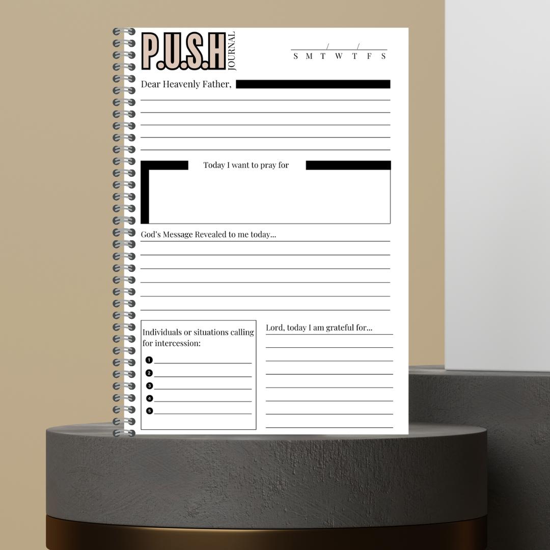 58. 2026 P.U.S.H. Pray Until Something Happens Prayer Journal Matte Hard Cover 120 Pages Spiral Bound Notepad for Spiritual Growth Encourages Consistent Prayer