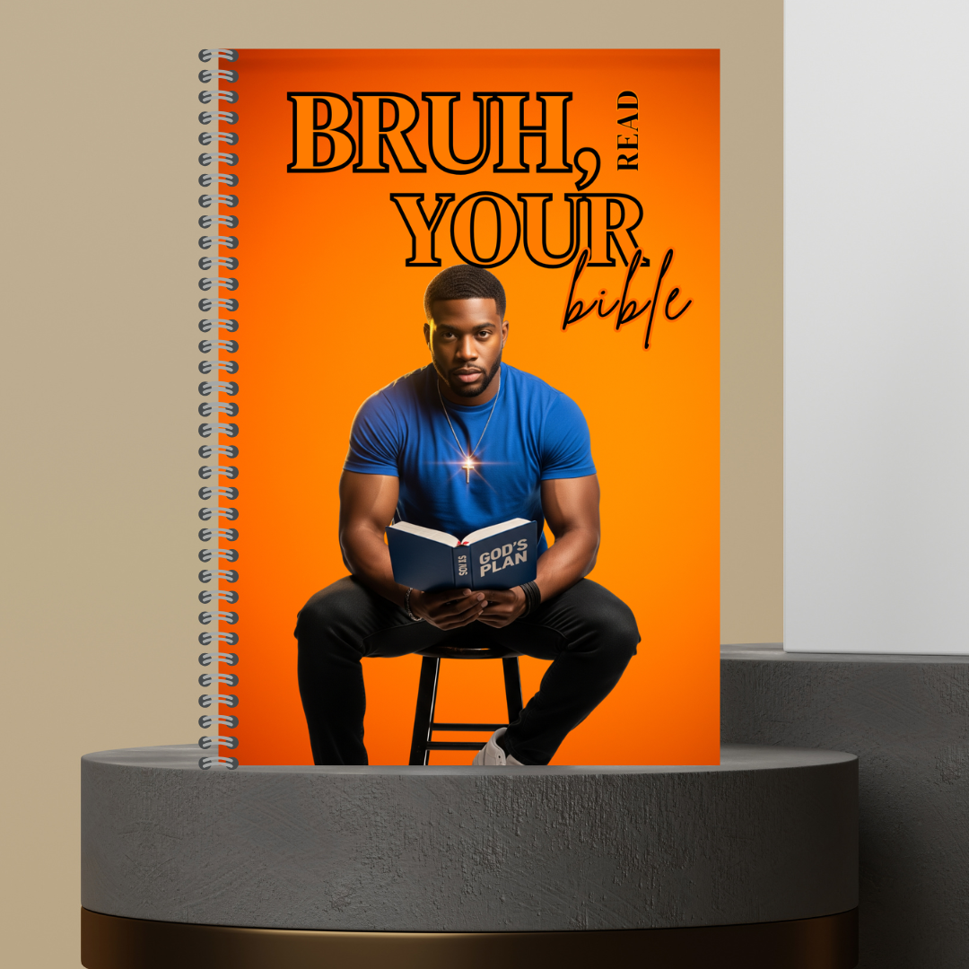 56. [Made to Order] 2026 Bruh, Read Your Bible Bible Study Notes Hard Cover Character Journal with Bible Study Inserts