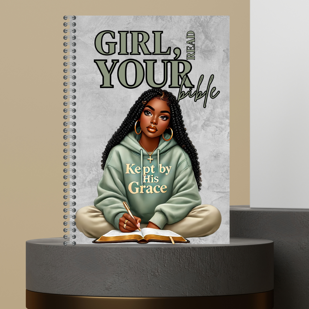 61.  [Made to Order] 2026 Girl Read Your Bible Bible Study Notes Journal - Hardcover Spiral Notebook with 120 Pages for Spiritual Journey