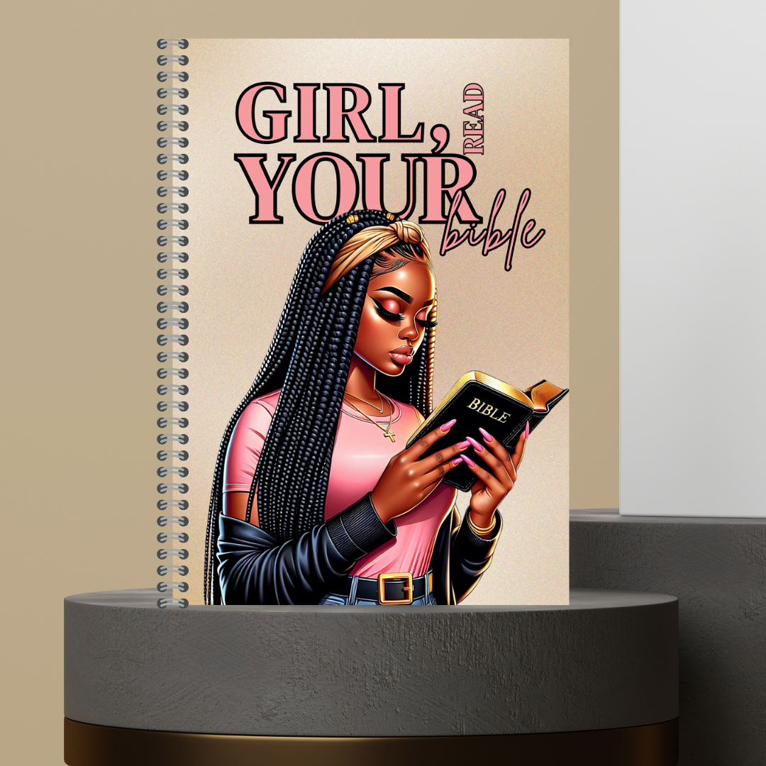 61.  [Made to Order] 2026 Girl Read Your Bible Bible Study Notes Journal - Hardcover Spiral Notebook with 120 Pages for Spiritual Journey